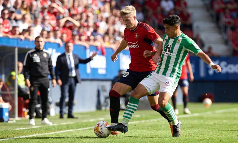 Osasuna y Betis pugna por la quinta plaza y récords en El Sadar
