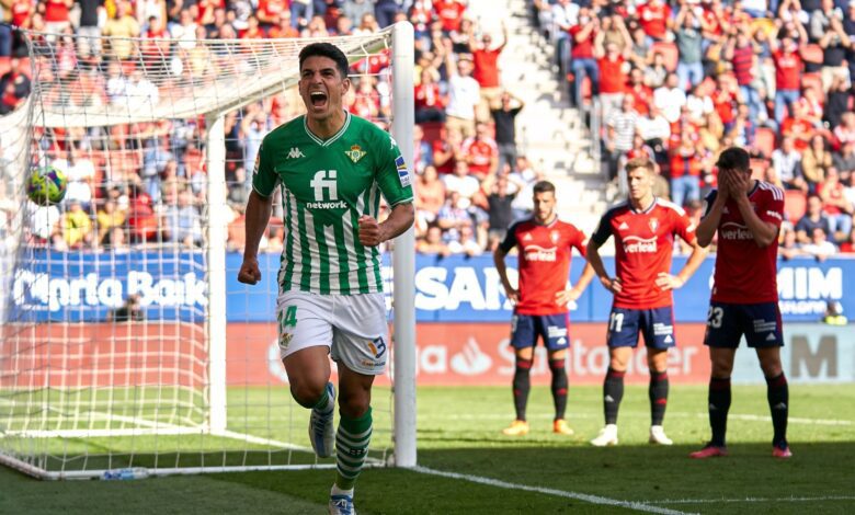 Gol de Abde da ventaja al Betis en un intenso partido ante Osasuna