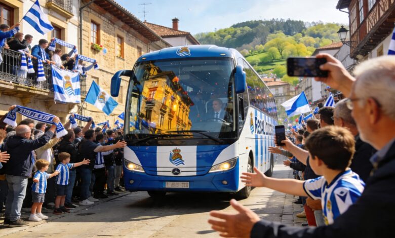 Real Sociedad Bus to Make Surprise Route Across Gipuzkoa After Return