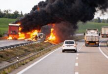 Два грузовика загорелись на трассе A-3: движение полностью остановлено RUSSPAIN.COM