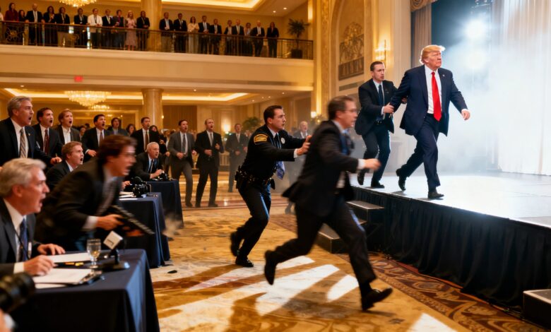 Disparos en la cena de corresponsales: Trump evacuado, sospechoso detenido