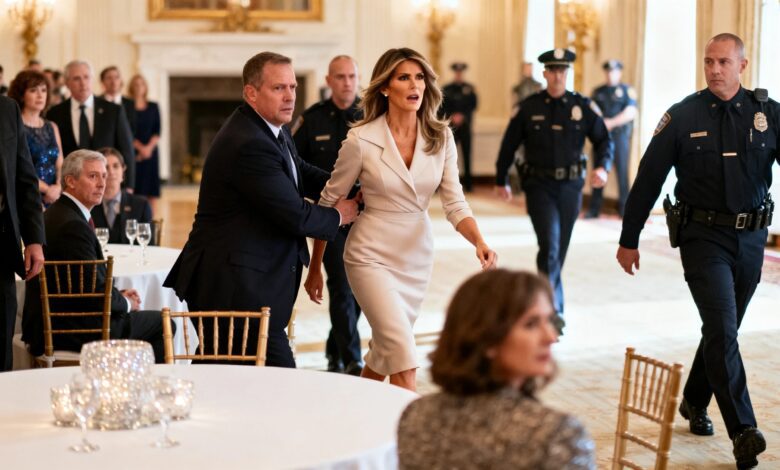 Мелания Трамп впервые оказалась в центре эвакуации на официальном ужине