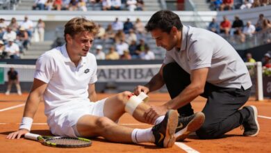 Травма колена прервала выступление Дрейпера на старте турнира в Барселоне RUSSPAIN.COM