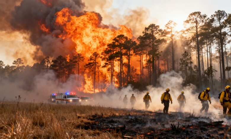 Cientos de incendios forestales azotan Florida y Georgia