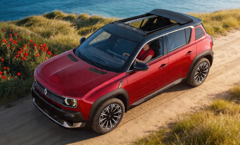 Renault 4 E-Tech plein sud: electric convertible with a fabric top and a price that surprises