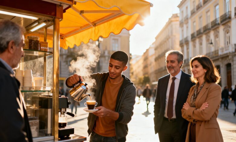 A Kiosk in Madrid Changing Lives: A Chance for Those Out of Work