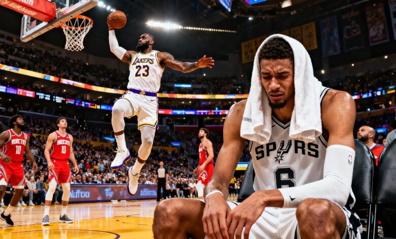 LeBron James выводит Lakers вперед, Wembanyama выбывает после сотрясения