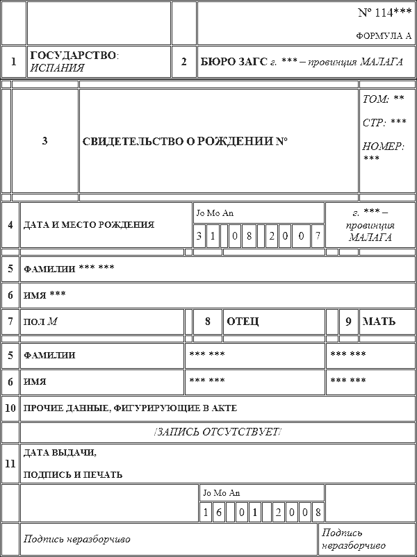 Свидетельство о рождении (международное)