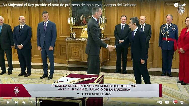 Его Величество король Испании возглавил акт принятия присяги новыми министрами