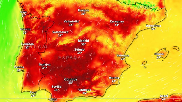 Жара и грозы в Испании