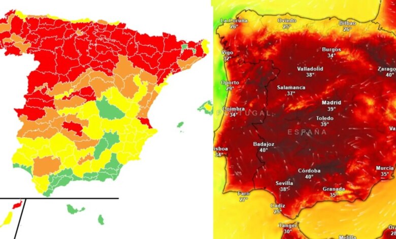 Половина Испании оказалась под угрозой из-за экстремальной жары: объявлены красные и оранжевые уровни опасности