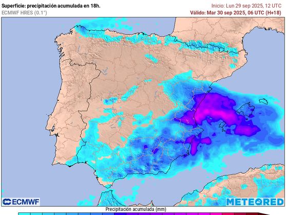 Heavy rains overflow La Saleta ravine and spark alert in Spanish regions