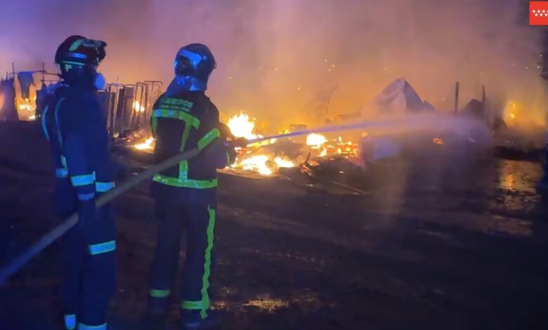 Fire Destroys 13 Makeshift Homes in Leganés, Leaving Dozens Without Shelter