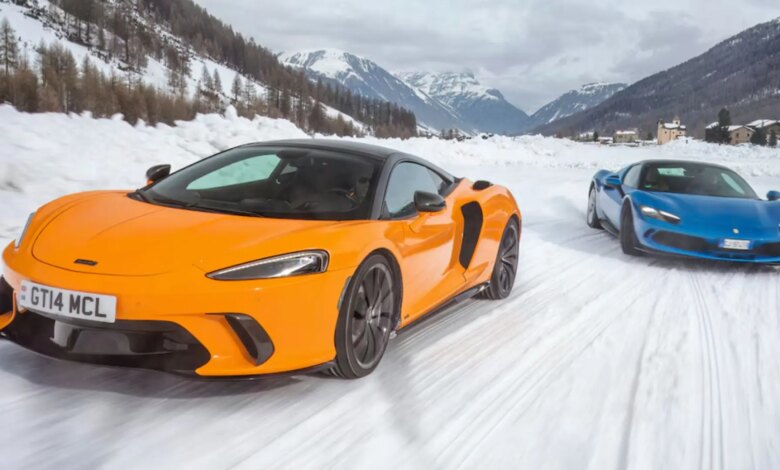 McLaren GTS and Ferrari 296 GTS on Snow: An Unexpected Test and a Battle for Control