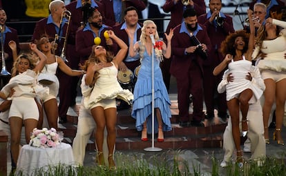 Super Bowl Scandal Bad Bunny opts for Zara Lady Gaga dons blue Luar